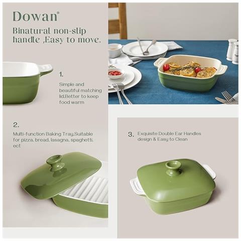 Pirofila con Coperchio Casseruola in Ceramica, Verde - Foto 6