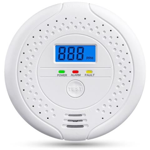 Rilevatore Di Allarme Per Monossido Di Carbonio (co) Alimentato A Batteria Con Display Lcd White - Foto 1