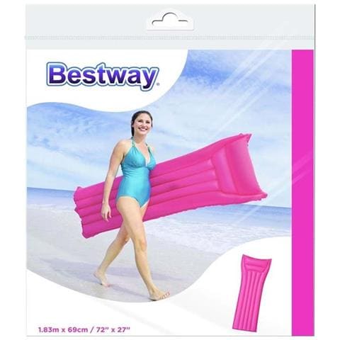 Materassino Da Spiaggia Gonfiabile 183x69 Cm Con Comodo Cuscino, Rosa - Foto 2