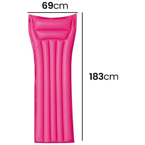 Materassino Da Spiaggia Gonfiabile 183x69 Cm Con Comodo Cuscino, Rosa - Foto 5