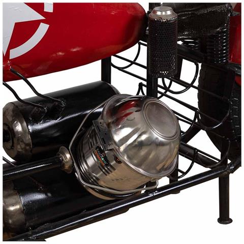 Barra Portabottiglie Moto In Legno Rosso E Metallo 200x43x94h - Foto 8