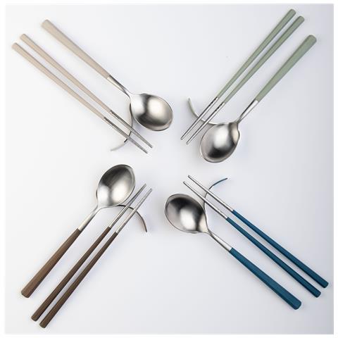 Poggiaposate Audrey Hive Colours in Acciaio Inox - Set 4 Pezzi Multicolore con Dettagli Salvia, Tortora, Blu e Merlot - Design Elegante Firmato Marcello Ziliani - Idea Regalo - Foto 2