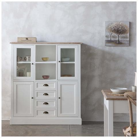 Vetrina In Legno Bianco 115x35x130,5h - Foto 2