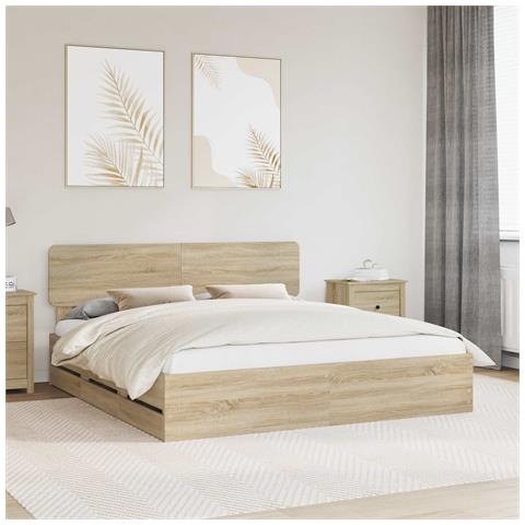 Struttura del letto con cassetto Rovere Sonoma 200 x 200 cm - Foto 2
