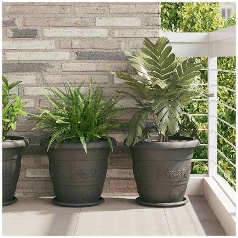 Vaso Rotondo per Fiori 24 pcs Nero Ø 26 x 21.5 cm Plastica - Foto 2