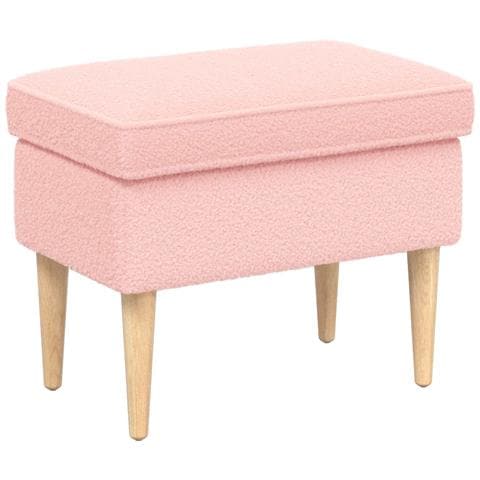Poggiapiedi Rosa 55 x 35 x 41 cm Bouclé - Foto 1