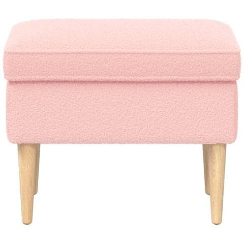 Poggiapiedi Rosa 55 x 35 x 41 cm Bouclé - Foto 2