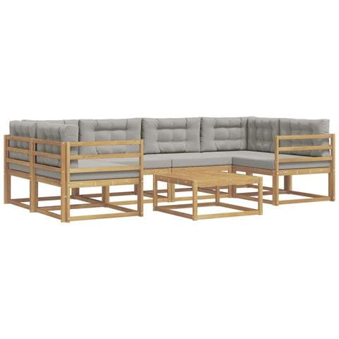 Set di divani da esterno 5 pcs Bianco e Grigio Chiaro - Foto 1