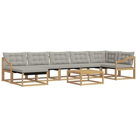 Set di divani da esterno 8 pcs Bianco e Grigio Chiaro - Foto 1