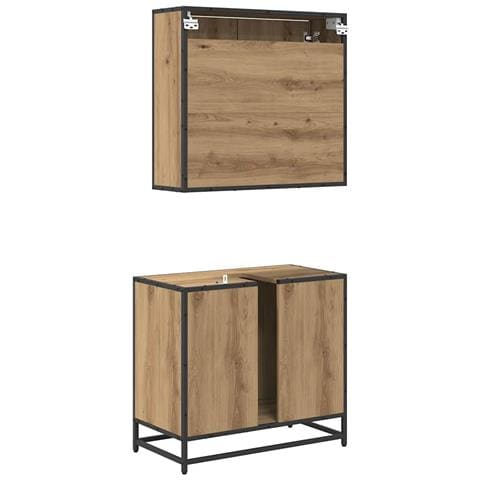 Set di mobili per il bagno con porta 2 pcs Rovere artigianale - Foto 9