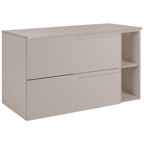 Mobiletto, Nero e marrone, 160 cm, Con piano, 4 cassetti, Sospeso, Frontali in MDF, MODERNO - Foto 1