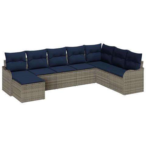 Set Divano da Giardino Grigio polyrattan - Foto 1