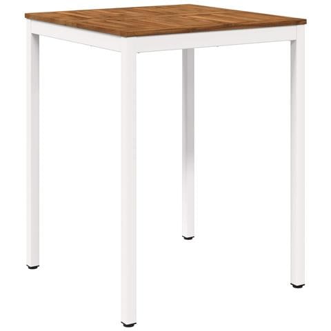Tavolo Bar da Giardino Naturale e Bianco 80 x 80,5 x 105 cm - Foto 1