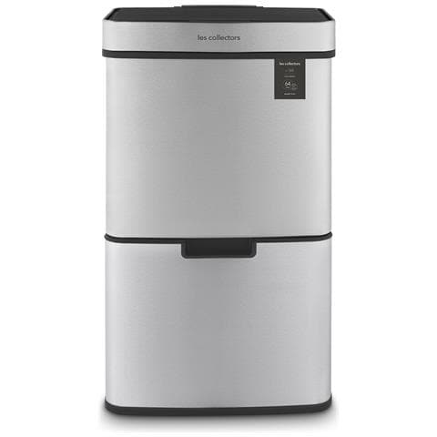 N°1010 pattumiera a sensore inox spazzolato, 64L, 3 scomparti (42+11+11L), Apertura superiore automatica, Sistema a infrarossi - Foto 1