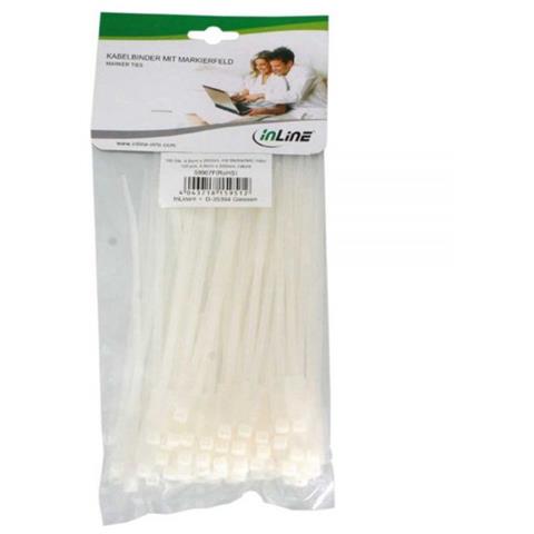 fascette per cablaggio 200x4,8mm con targhetta identificazione 27x13mm, colore neutro, 100pz - Foto 4