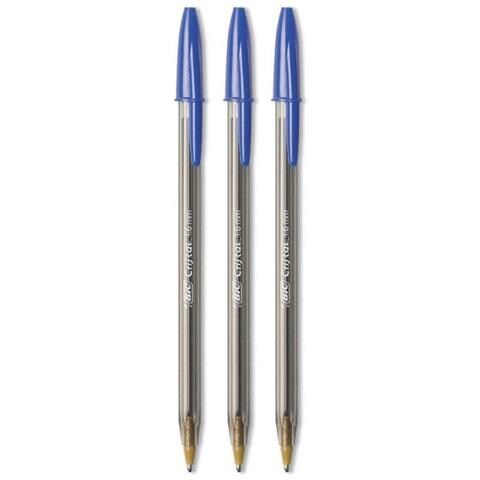 Set 3 Penne A Sfera Cristal Large Inchiostro Blu Medium Punta 1,6 Mm - Foto 1