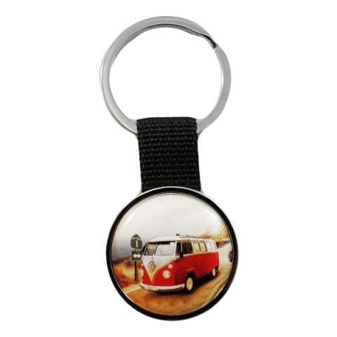 1 Portachiavi In Metallo Pulmino Volkswagen Auto Bus Rotondo 6 - Foto 1