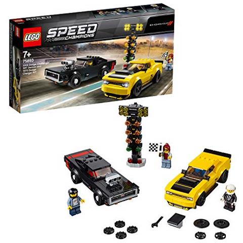 Set di Costruzione 2018 Dodge Challenger SRT Demon e 1970 Dodge Charge Multicolore - Foto 1