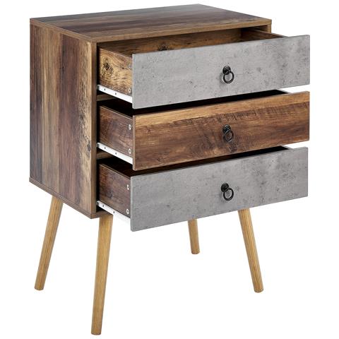 Cassettiera A 3 Cassetti Legno Scuro E Grigio Batley - Foto 14