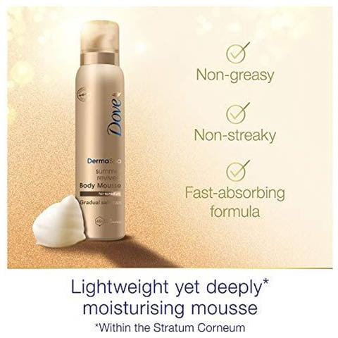 Colomba Dermaspa Estate Pelle Revived Graduale Autoabbronzante Corpo Mousse Streak Libero Per La Fiera Di Mezzo Unisex Per Uomini E Donne 48h Idratazione Essenziali Per Le Vacanze Aspetto Naturale Tan 150 Ml - Foto 4