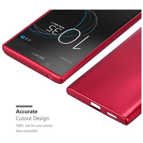 Custodia Compatibile Con Sony Xperia L1 In Rosso Metallico - Coperchio Protettivo In Silicone Tpu Flessibile - Foto 6