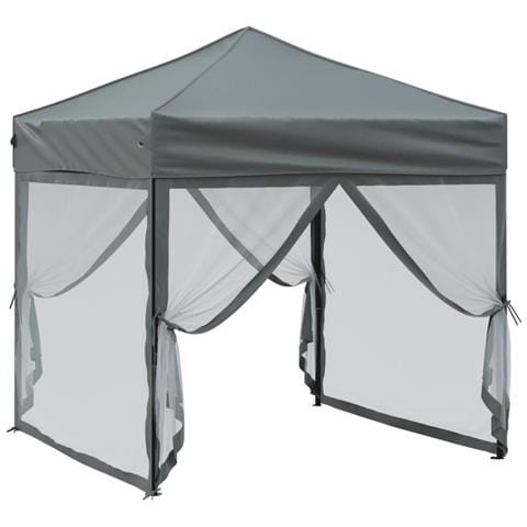 Tenda Per Feste Pieghevole Con Pareti Laterali Antracite 2x2 M - Foto 2