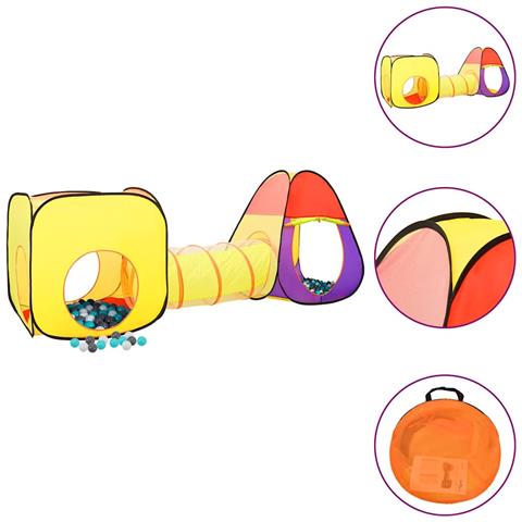 Tenda Da Gioco Per Bambini 250 Palline Multicolore 255x80x100cm - Foto 1