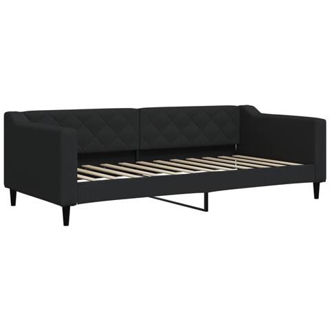 Divano Letto Estraibile Con Cassetti Nero 90x200 Cm In Tessuto - Foto 2