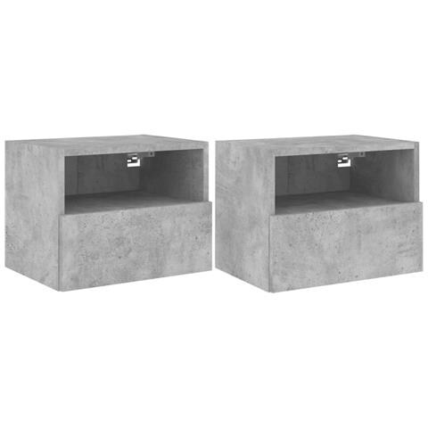 Mobili Tv Muro 2pz Grigio Cemento 40x30x30 Cm Legno Multistrato - Foto 2