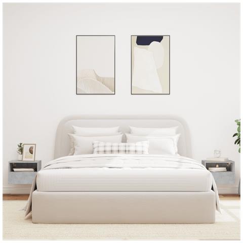 Mobili Tv Muro 2pz Grigio Cemento 40x30x30 Cm Legno Multistrato - Foto 3