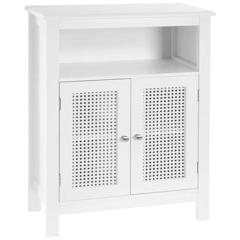 Mobiletto Bagno Due Ante Mobile Da Bagno Armadietto Da Terra Due Ante Doppia Apertura Bianco 70x35x90cm BZR121-W Mobili Bagno - 12