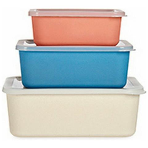 Set Di Scatole Per Sistemare Impilabili Bambù Melammina (6 Unità) - Foto 3