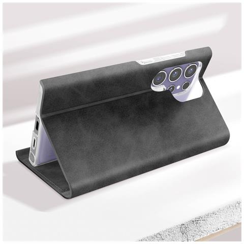 Custodia Per Samsung Galaxy S24 Ultra Portacarte Ecopelle Scamosciata - Foto 5