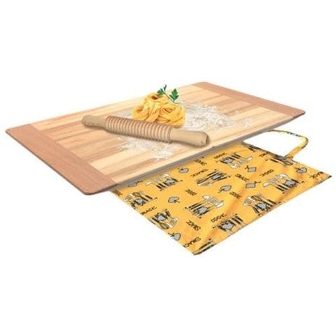 Spianatoia Tagliere Asse Legno Per Impastare Con Matterello Tagliapasta E Custodia - Foto 1