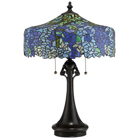 Lampada Da Scrivania Tiffany Coba Light Acciaio Bronzo Vintage 3 Luci E27 - Foto 2