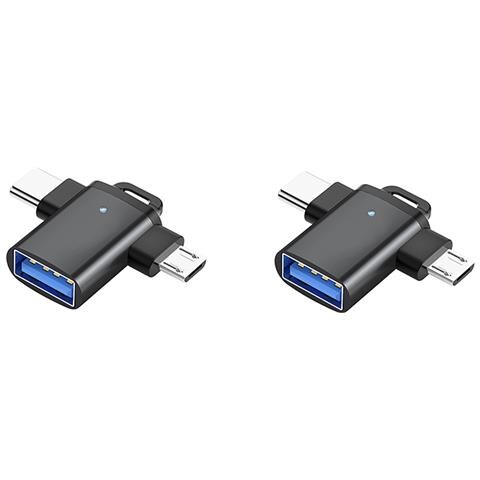 Adattatore 2 In 1 Da Type-c E Micro-usb Con Indicatore Led - Foto 1