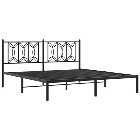 Giroletto Con Testiera In Metallo Nero 183x213 Cm - Foto 3
