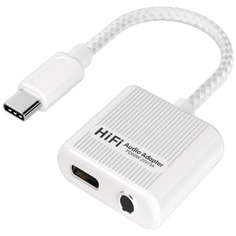 Adattatore 2 In 1 Da Usb-c A Jack Per Cuffie Da 3,5 Mm Con Ricarica Rapida Pd Da 60 W - Foto 1