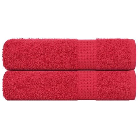 Asciugamani Doccia 2 Pz Rossi 70x140 Cm 360 G /m 100% Cotone - Foto 1