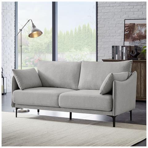 Divano Industriale A 2 Posti Sasha In Tessuto Grigio Chiaro - Foto 1