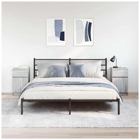 Comodini 2 pz Grigio Sonoma 39x35x65 cm in Legno Multistrato - Foto 2