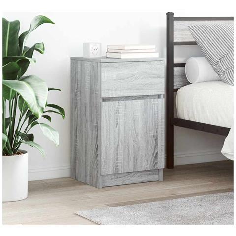 Comodini 2 pz Grigio Sonoma 39x35x65 cm in Legno Multistrato - Foto 1