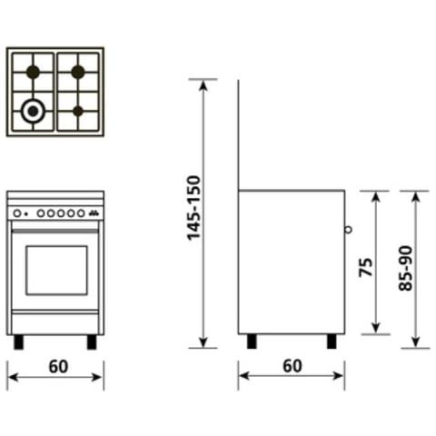 Cucina Elettrica SA765MI6 5 Fuochi a Gas Forno Elettrico Multifunzione Ventilato Classe A Dimensioni 70 x 60 cm Colore Acciaio Inox Serie Specialista - Foto 4