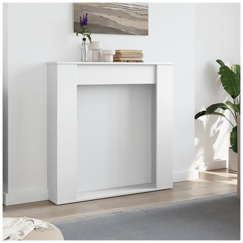 Cornice Per Camino Bianca 100x20x100 Cm In Truciolato - Foto 3