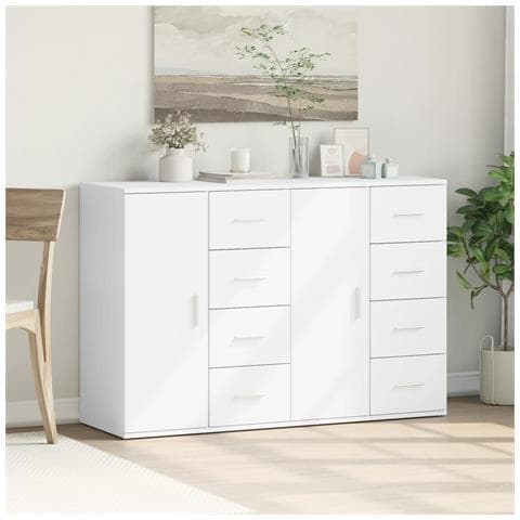 Credenze 2 Pz Bianche 59x39x80 Cm In Legno Multistrato - Foto 3