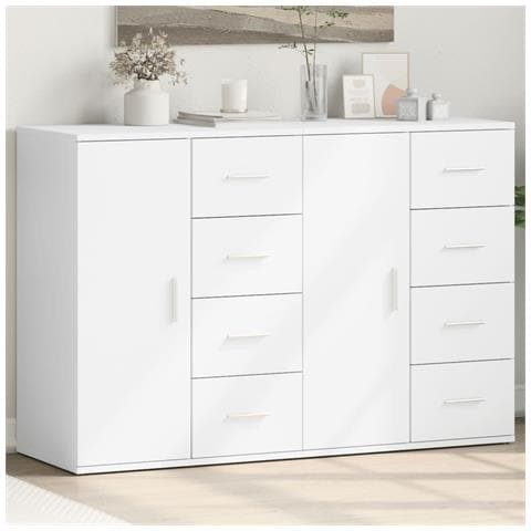 Credenze 2 Pz Bianche 59x39x80 Cm In Legno Multistrato - Foto 1