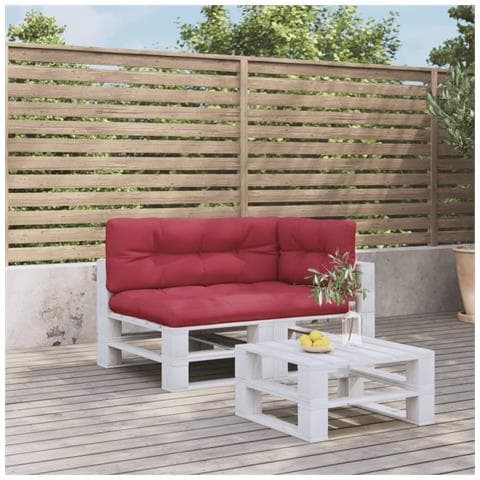 Cuscini Per Pallet 3 Pz Rosso Vino In Tessuto - Foto 1