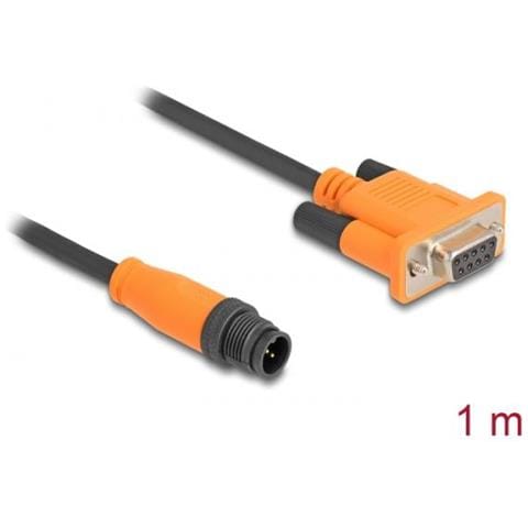 66745 Adattatore Per Inversione Del Genere Dei Cavi M12 Plug 5 Pin D-sub 9 Pin Nero, Arancione - Foto 1