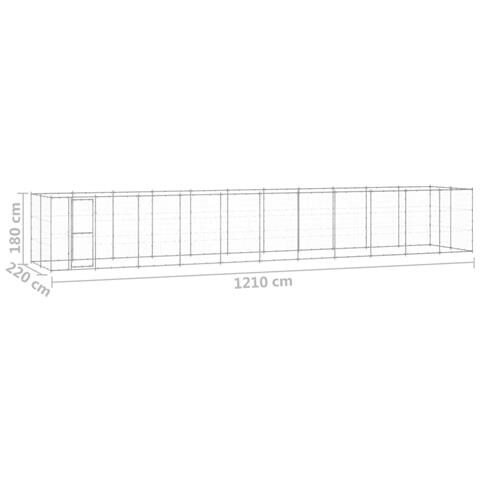 Lusso Casadino -  Gabbia Per Cani Da Esterno In Acciaio Zincato 26,62m² - Foto 6