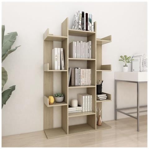 Lusso Casadino - Libreria Rovere Sonoma 86x25,5x140 Cm In Truciolato - Foto 8